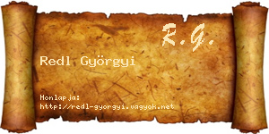 Redl Györgyi névjegykártya